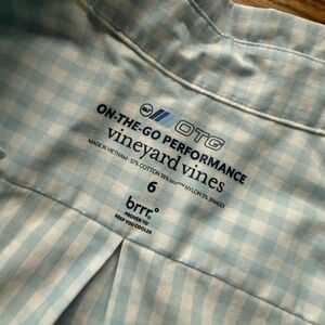 Vineyard Vines Light Blue & White Gingham Performance Shirt